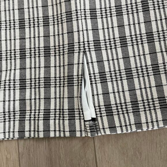 Ann Taylor Women's Black and White Plaid Sheath Dress Size 14 - Picture 7 of 10